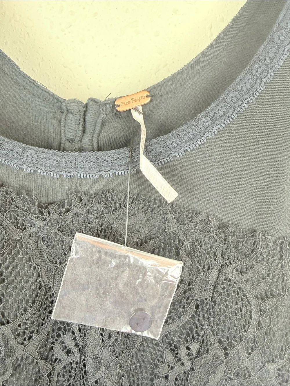 Free People Cosette Corset Lace Black Crop Tank Top Size XS NWT